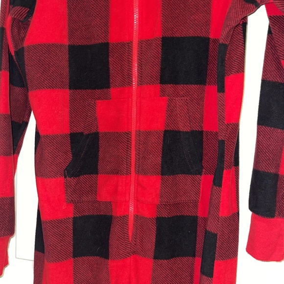 Milk Lounge Plaid hoodie onesie Size Small - Picture 6 of 14